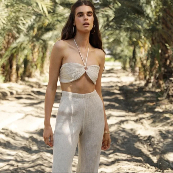 Savannah Morrow Summer Top in Cream Bandeau Crop Top NWT Small - Picture 6 of 13